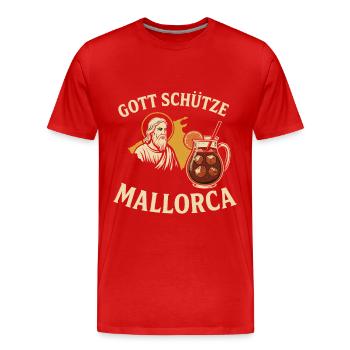 God bless Mallorca – Sangria & Sun - Men's Premium Organic T-Shirt - red - Front - Damien (186cm)
