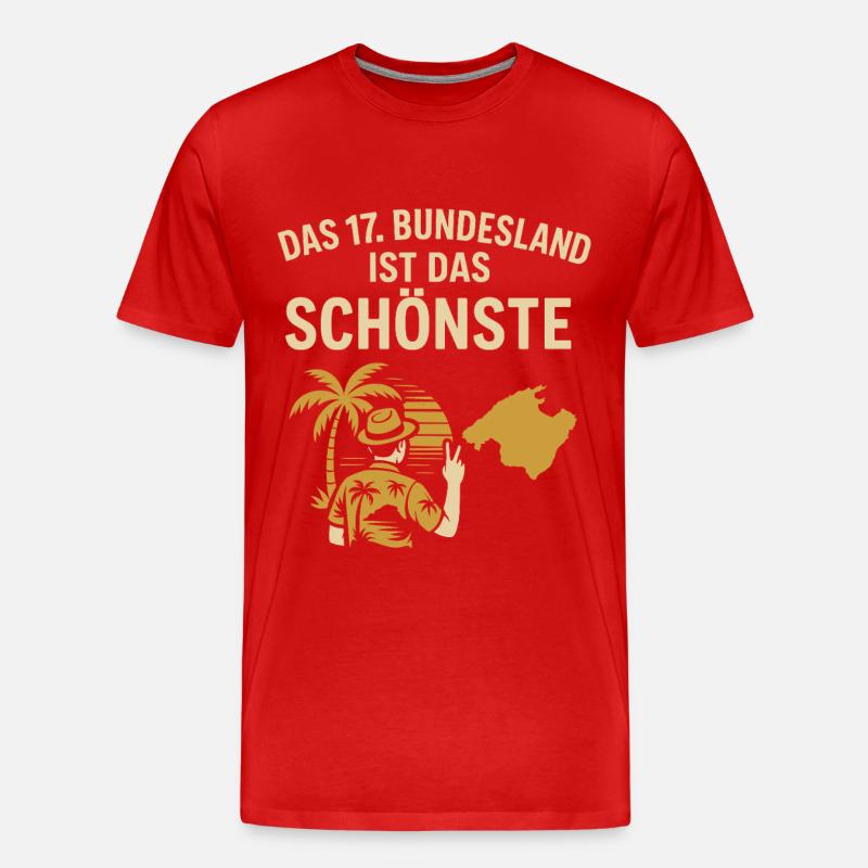 Mallorca – Das schönste Bundesland - Männer Premium Bio T-Shirt - Rot