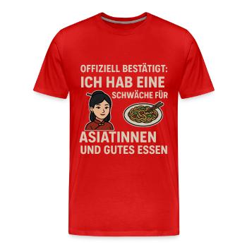 Asiatinnen und gutes Essen - Männer Premium Bio T-Shirt - Rot - Vorne - Damien (186cm)