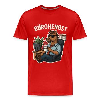 Bürohengst – Lustiges Office-Shirt - Männer Premium Bio T-Shirt - Rot - Vorne - Damien (186cm)