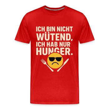 Ich bin nicht wütend ich hab nur Hunger Shirt - Männer Premium Bio T-Shirt - Rot - Vorne - Damien (186cm)