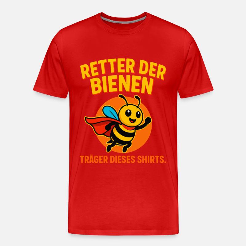 Retter der Bienen Superheld - Männer Premium Bio T-Shirt - Rot