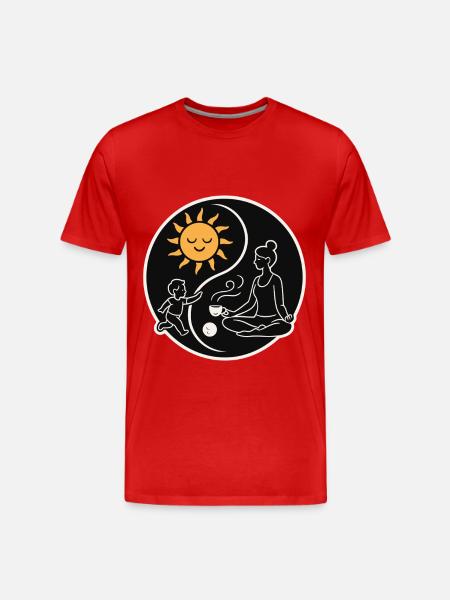 Yin-Yang Mama-Leben - Männer Premium Bio T-Shirt - Rot
