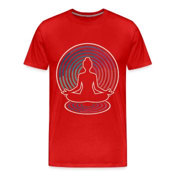Zen-Meditation Wellenkreise - Männer Premium Bio T-Shirt - Rot - Vorne - Damien (186cm)