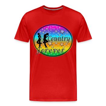 country forever - T-shirt bio Premium Homme - rouge - Devant - Damien (186cm)