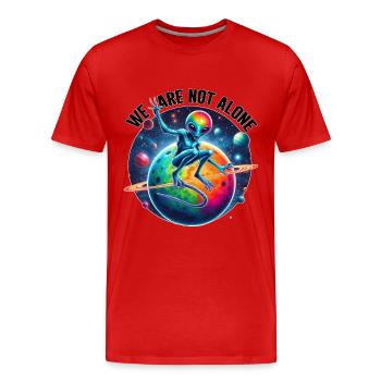 We are not alone.... - Men's Premium Organic T-Shirt - red - Front - Damien (186cm)