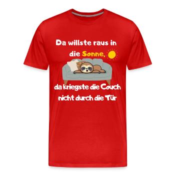 Fun Design-Geschenkidee-Lustiges Design - Faultier - Männer Premium Bio T-Shirt - Rot - Vorne - Damien (186cm)