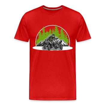 Quad ATV Offroad Quadfahrer - Männer Premium Bio T-Shirt - Rot - Vorne - Damien (186cm)