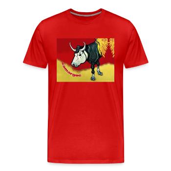 Camargue Bull naiven Malstil - Männer Premium Bio T-Shirt - Rot - Vorne - Damien (186cm)