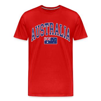 Australie - T-shirt bio Premium Homme - rouge - Devant - Damien (186cm)