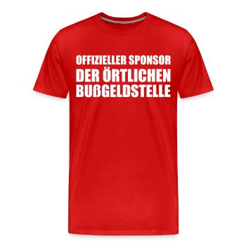 Sponsor officiel de l’Office Local des Amendes - T-shirt bio Premium Homme - rouge - Devant - Damien (186cm)