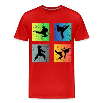 Karate - Männer Premium Bio T-Shirt - Rot - Vorne - Damien (186cm)