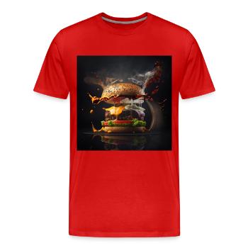 burgerexplosion - for all your burgerlovers - Men's Premium Organic T-Shirt - red - Front - Damien (186cm)