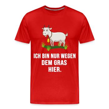 vegetarische Ziege "nur wegen gras da" ganja ziege - Männer Premium Bio T-Shirt - Rot - Vorne - Damien (186cm)