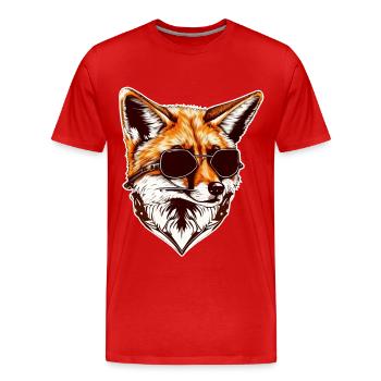 Fox cool with sunglasses - Men's Premium Organic T-Shirt - red - Front - Damien (186cm)