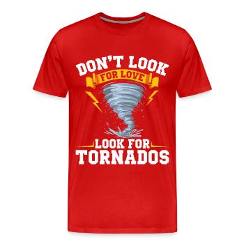 Sturmjäger Shirts | Unwetter Sturm Blitz Geschenke - Männer Premium Bio T-Shirt - Rot - Vorne - Damien (186cm)