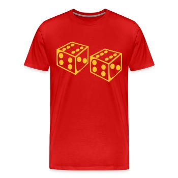 Dice - Number - Men's Premium Organic T-Shirt - red - Front - Damien (186cm)
