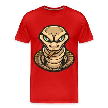 Snake Cobra Comic - Men's Premium Organic T-Shirt - red - Front - Damien (186cm)