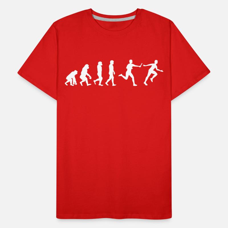 Relay race run athlete track & field Evolution Men's Premium Organic T-Shirt