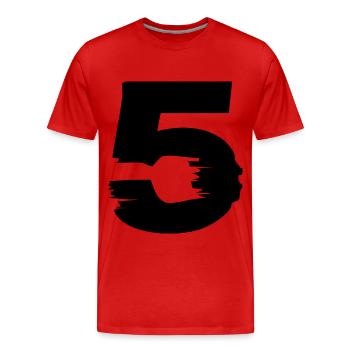 5 Nombre - T-shirt bio Premium Homme - rouge - Devant - Damien (186cm)