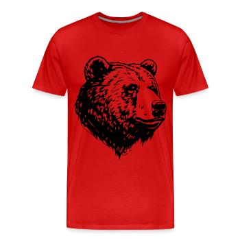 Bear Grizzly Head - T-shirt bio Premium Homme - rouge - Devant - Damien (186cm)