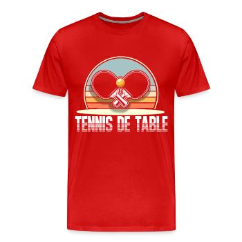 Tischtennis - Männer Premium Bio T-Shirt - Rot - Vorne - Damien (186cm)