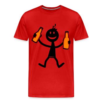 Drinking Bier - Männer Premium Bio T-Shirt - Rot - Vorne - Damien (186cm)