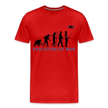 Evolution Modellflieger Drohne 4 Propeller - Männer Premium Bio T-Shirt - Rot - Vorne - Damien (186cm)