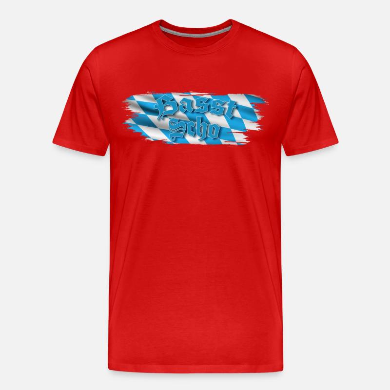 Basst scho - Männer Premium Bio T-Shirt - Rot