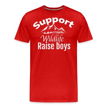 Support wildlife raise boys - T-shirt bio Premium Homme - rouge - Devant - Damien (186cm)