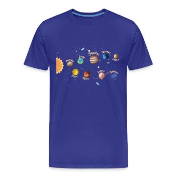 Solar System Planets Kids Knowledge Outer Space - Men's Premium Organic T-Shirt - royal blue - Front - Damien (186cm)