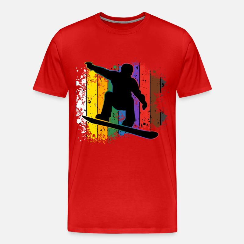 Snowboarden - Männer Premium Bio T-Shirt - Rot