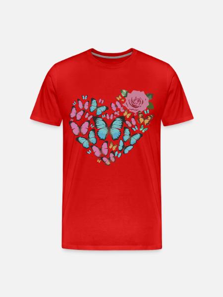 Heart of butterflies - Men's Premium Organic T-Shirt - red