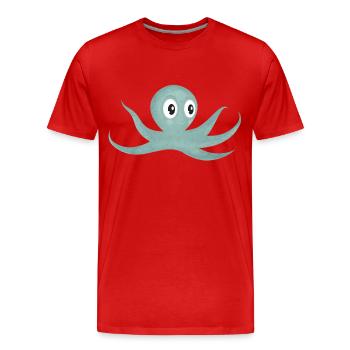 Krake - Männer Premium Bio T-Shirt - Rot - Vorne - Damien (186cm)