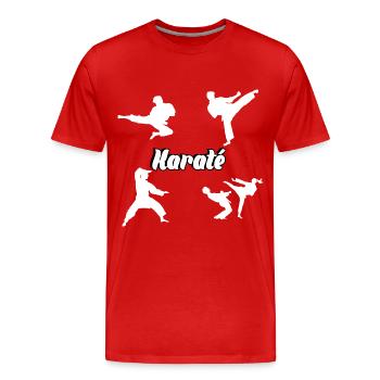 Karaté - T-shirt bio Premium Homme - rouge - Devant - Damien (186cm)