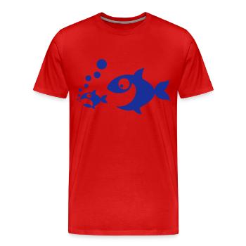 Les aliments pour poissons - T-shirt bio Premium Homme - rouge - Devant - Damien (186cm)