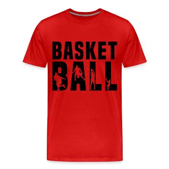 Basketball Cadeau de Joueur, Joueuse, Entraîneur - T-shirt bio Premium Homme - rouge - Devant - Damien (186cm)