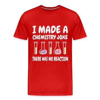 Blague de chimie, il n’y a pas eu de réaction - T-shirt bio Premium Homme - rouge - Devant - Damien (186cm)