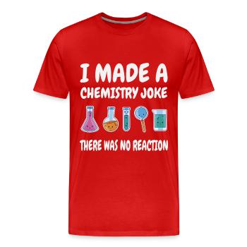 Blague de chimie, il n’y a pas eu de réaction - T-shirt bio Premium Homme - rouge - Devant - Damien (186cm)