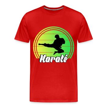 Karate - Männer Premium Bio T-Shirt - Rot - Vorne - Damien (186cm)