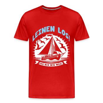 Leinen los und nichts wie weg! Wir legen ab! - Männer Premium Bio T-Shirt - Rot - Vorne - Damien (186cm)