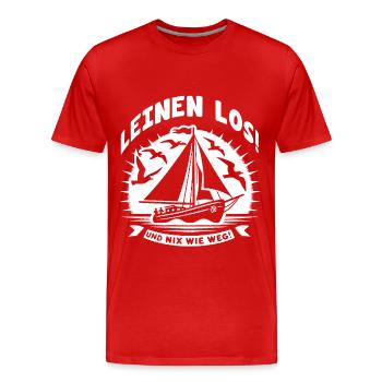 Leinen los und nichts wie weg! Wir legen ab! - Männer Premium Bio T-Shirt - Rot - Vorne - Damien (186cm)