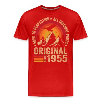 Original 1955 Jahrgang 1955 Geburtstag 1955 Retro - Männer Premium Bio T-Shirt - Rot - Vorne - Damien (186cm)