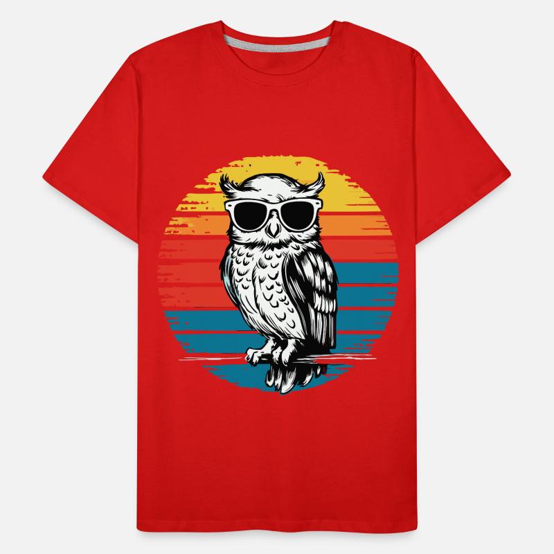 Nachteule Eule Eulen Vogel Männer Premium Bio T-Shirt