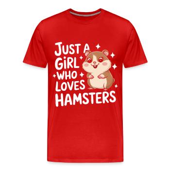 Hamster - T-shirt bio Premium Homme - rouge - Devant - Damien (186cm)