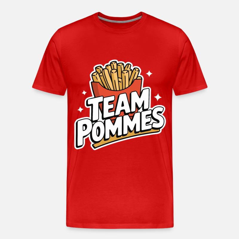 Frites, frites, restauration rapide - T-shirt bio Premium Homme - rouge