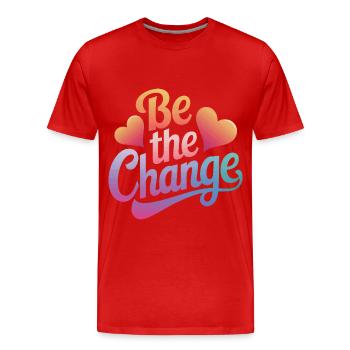 Altruisme Don désintéressé Donner d’école - T-shirt bio Premium Homme - rouge - Devant - Damien (186cm)