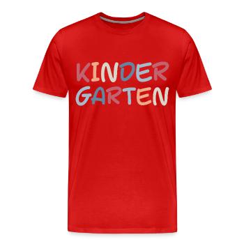 Lettering Kindergarten Toddlers - Men's Premium Organic T-Shirt - red - Front - Damien (186cm)