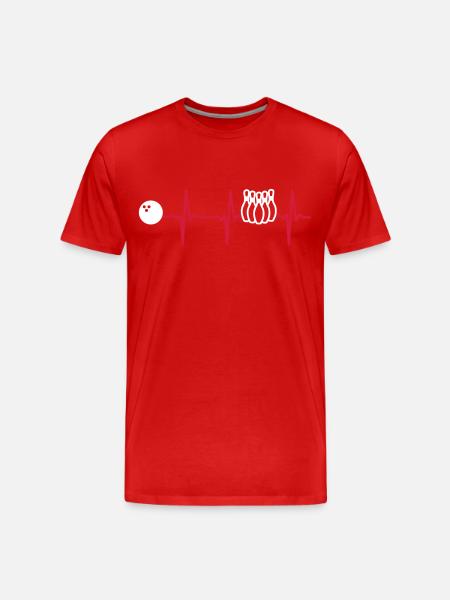 Heart beat bowling - Men's Premium Organic T-Shirt - red