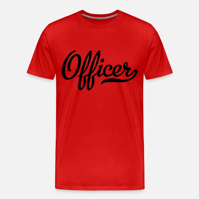 Officer - Männer Premium Bio T-Shirt - Rot